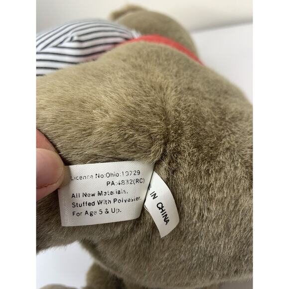 Toys House Dog Bear Plush 12” Stuffed Animal Plush Toy Vintage Red Vest Rare - Picture 8 of 8